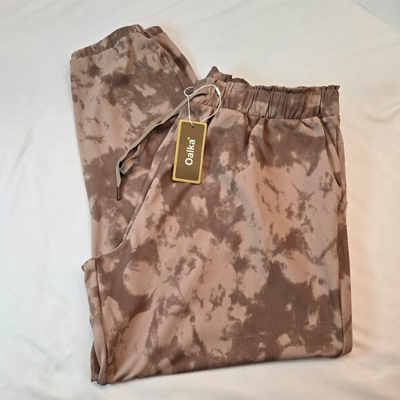 Oalka Pants - OALKA Joggers -Taupe Tie Dye  Sz: XXL